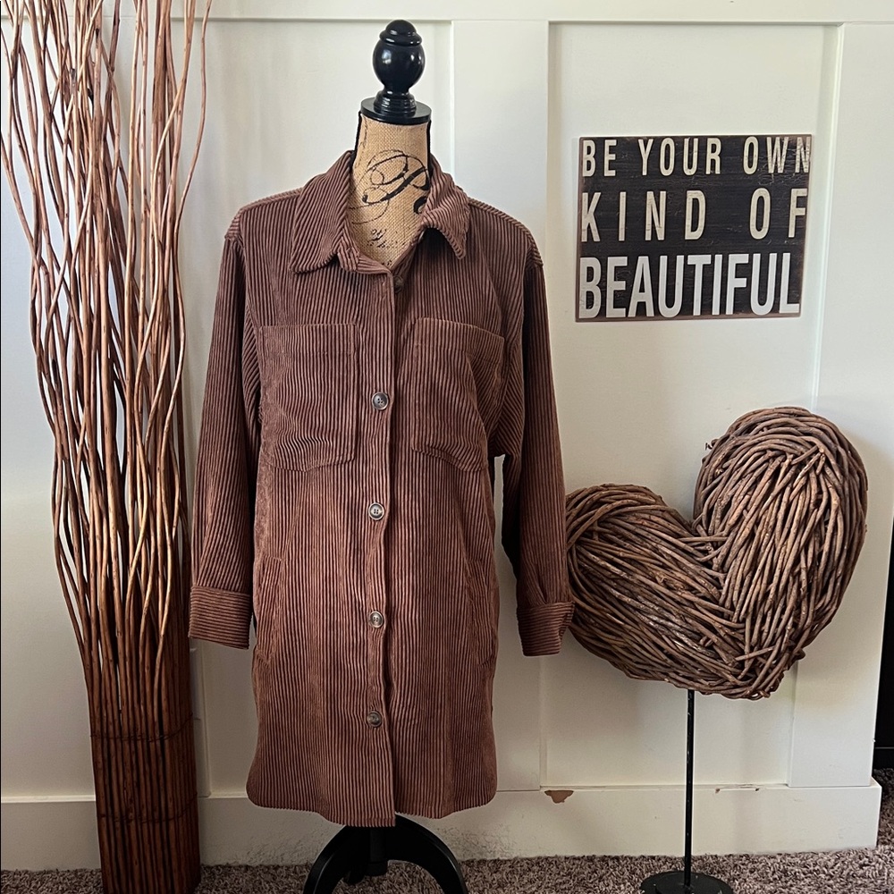 Ashley By 26 International Utility Collection Brown Corduroy Shirt/Jacket